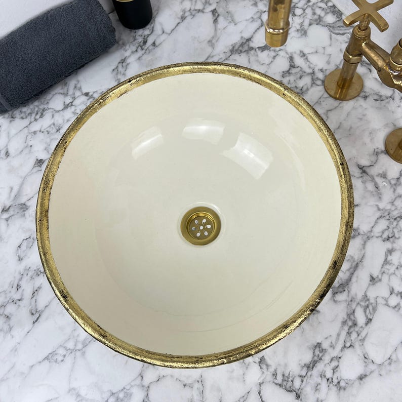 Moroccan Sink with brass rim #157