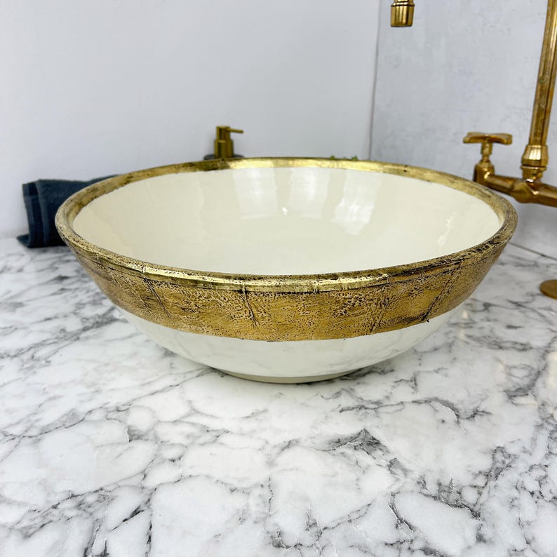 Moroccan Sink with brass rim #157