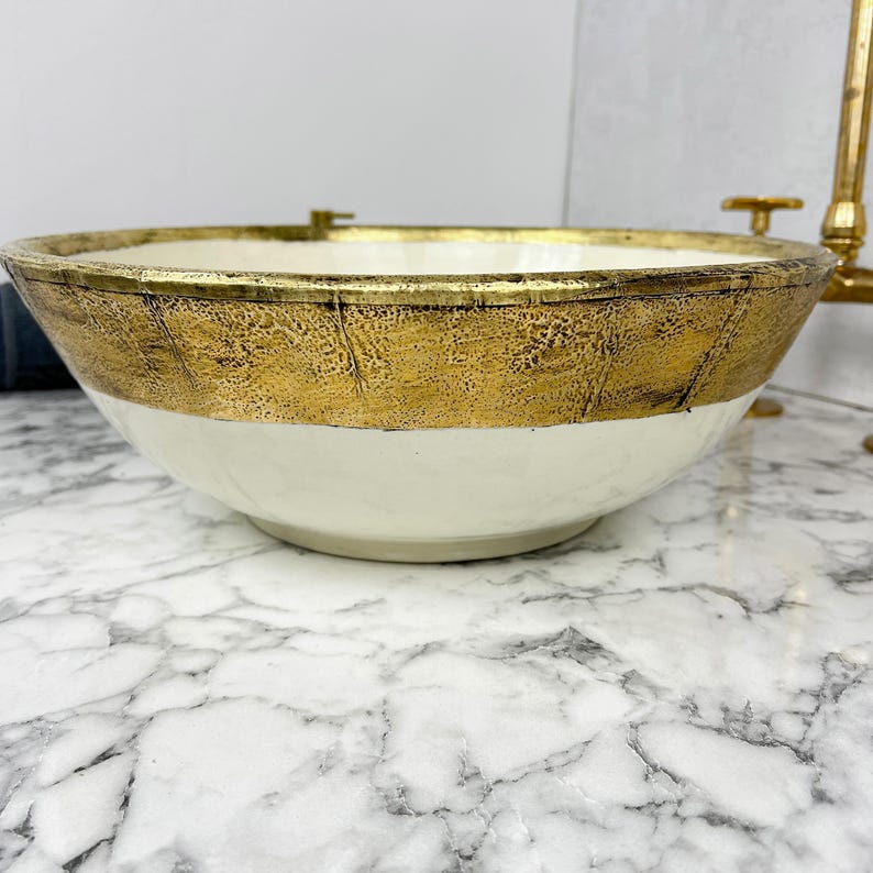 Moroccan Sink with brass rim #157
