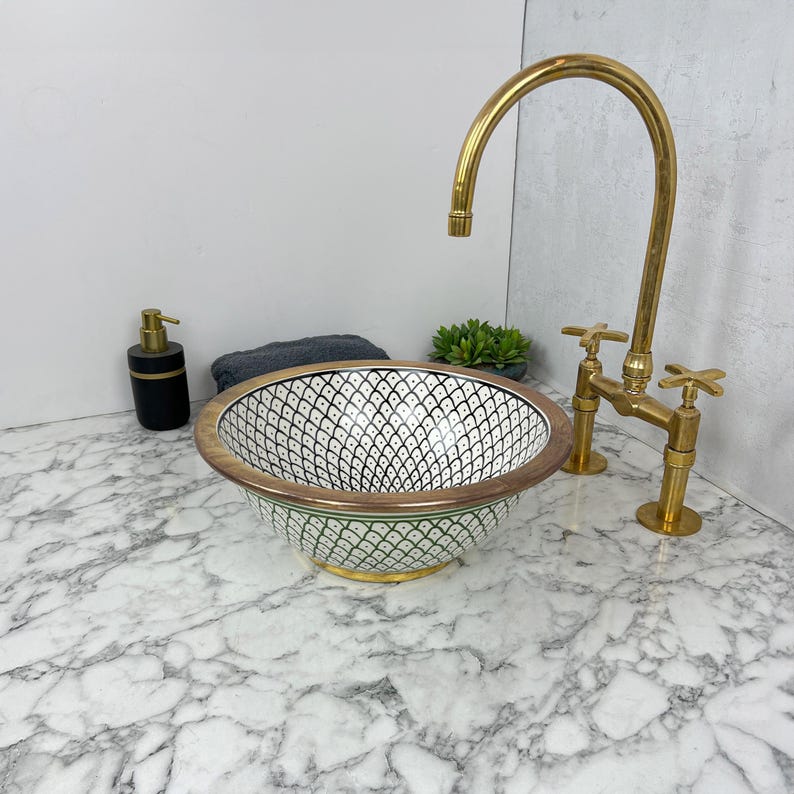 Vasque Marocaine avec contour en laiton #54