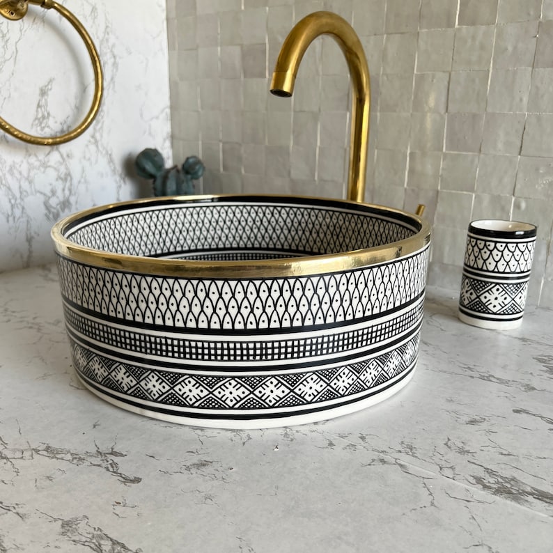 Vasque Marocaine avec contour en laiton #22