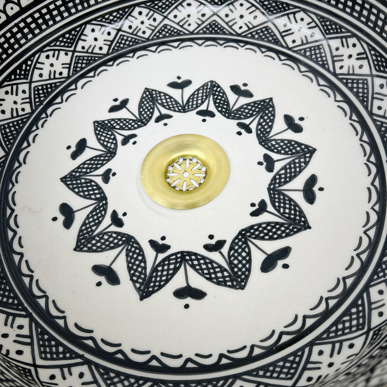 Royal Moroccan Sink - 14k golden rim #53H