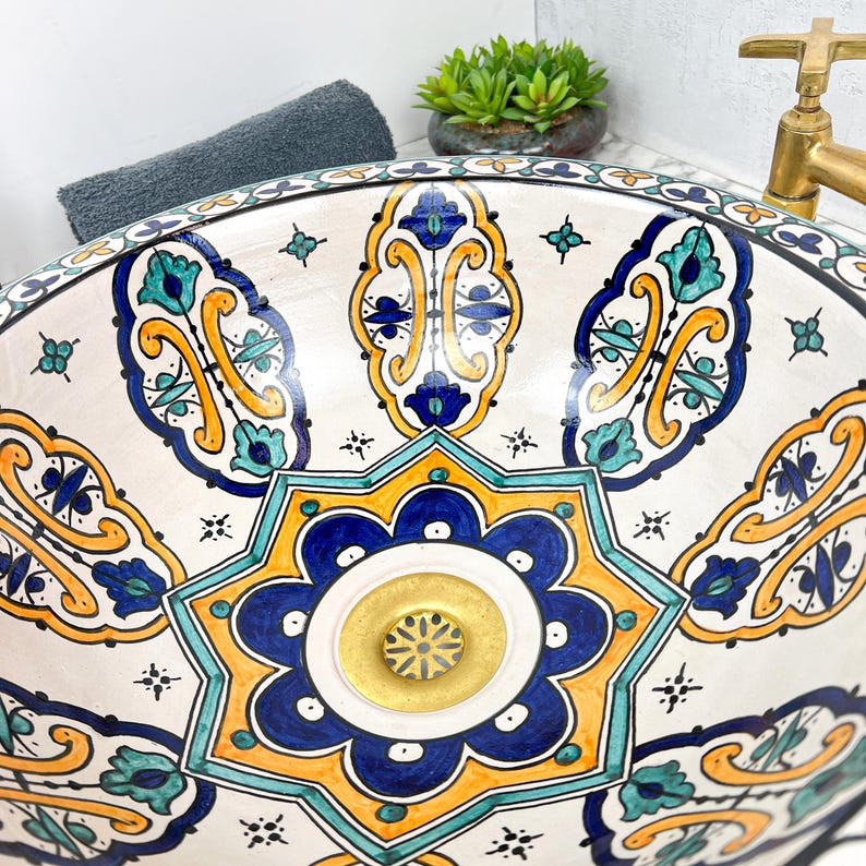 Marokkanisches Keramikwaschbecken im orientalischen Stil #141