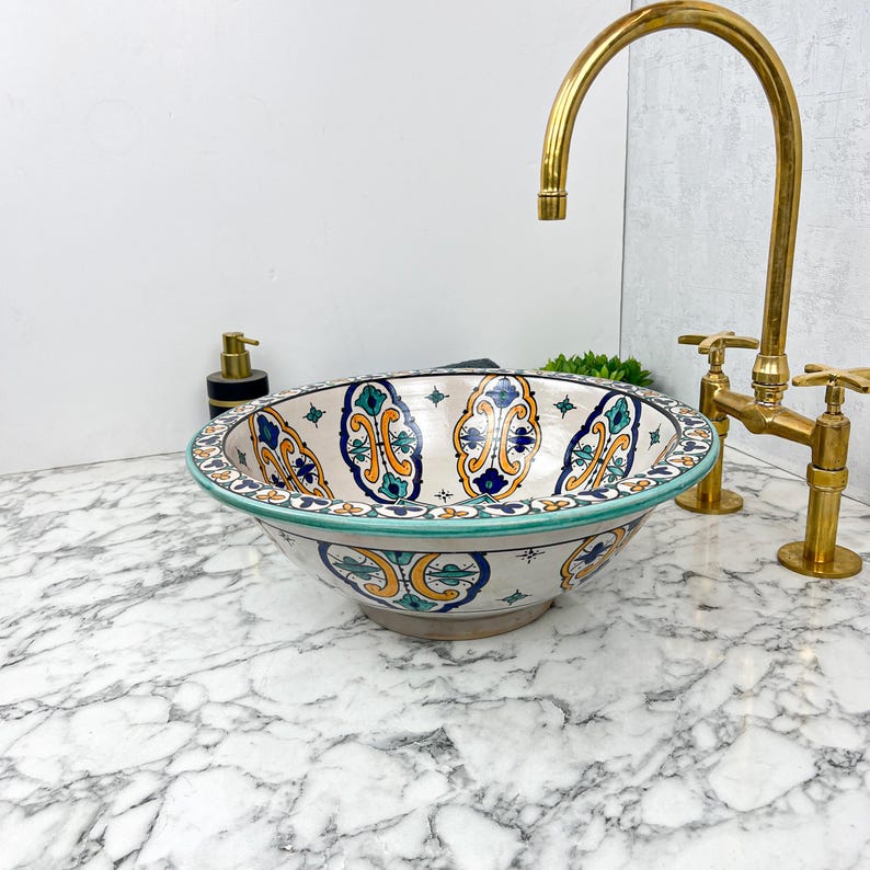 Marokkanisches Keramikwaschbecken im orientalischen Stil #141