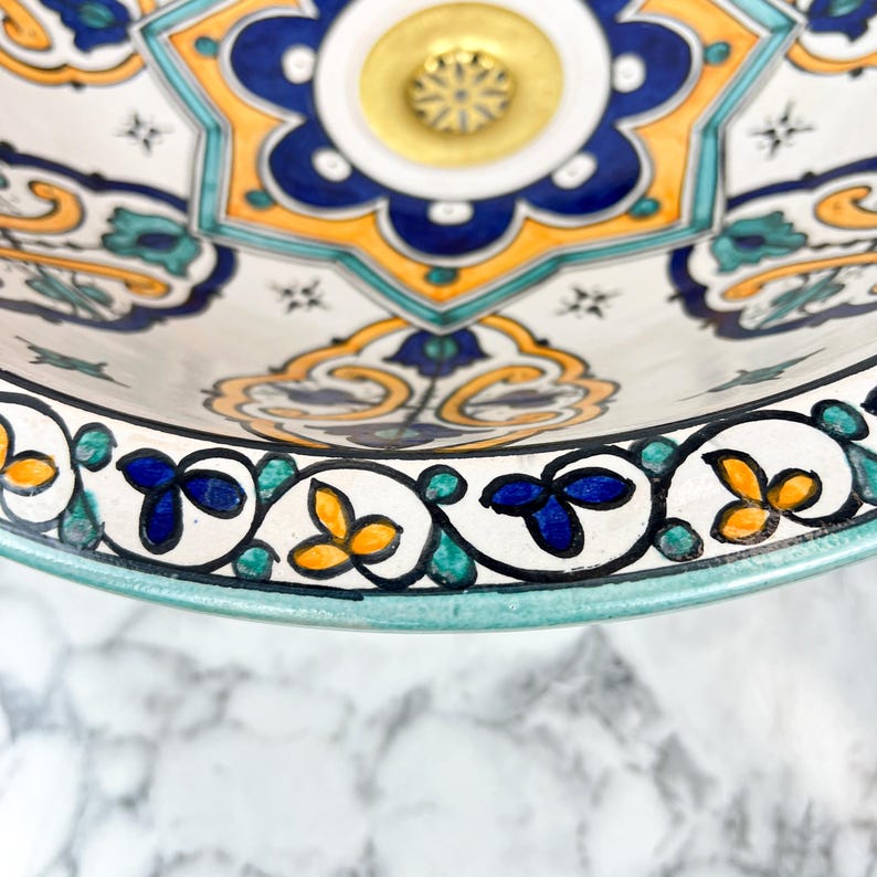 Marokkanisches Keramikwaschbecken im orientalischen Stil #141
