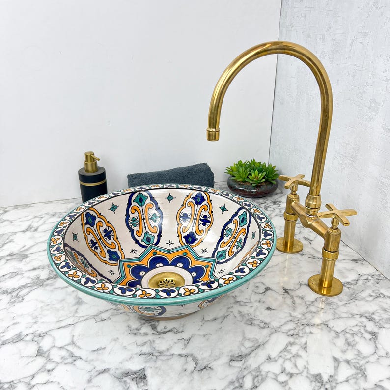 Marokkanisches Keramikwaschbecken im orientalischen Stil #141