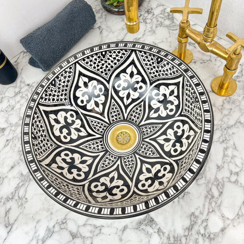 Vasque Marocaine en céramique style zellige marocain #76