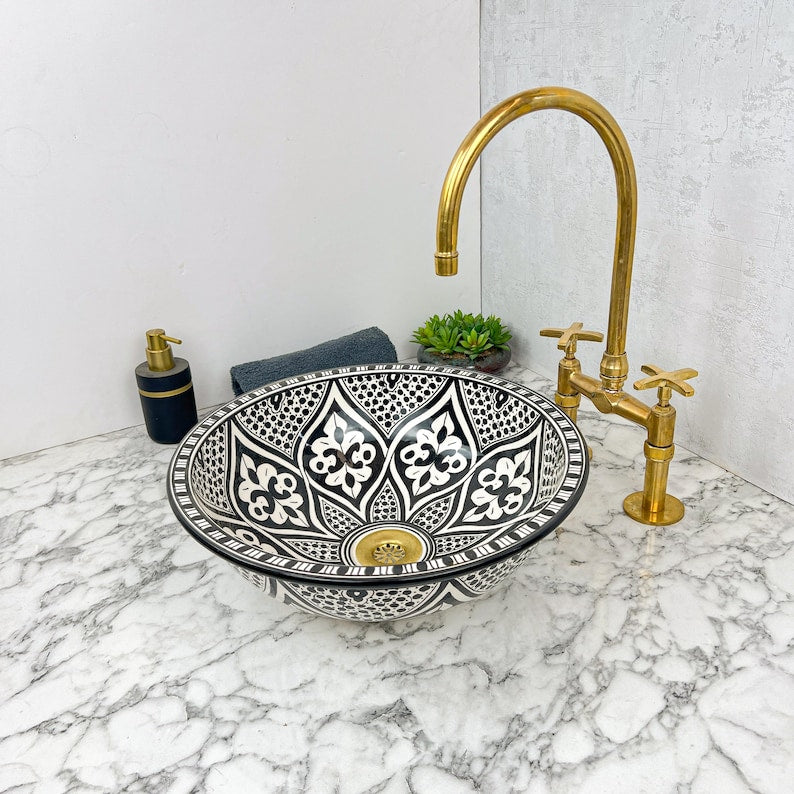 Vasque Marocaine en céramique style zellige marocain #76