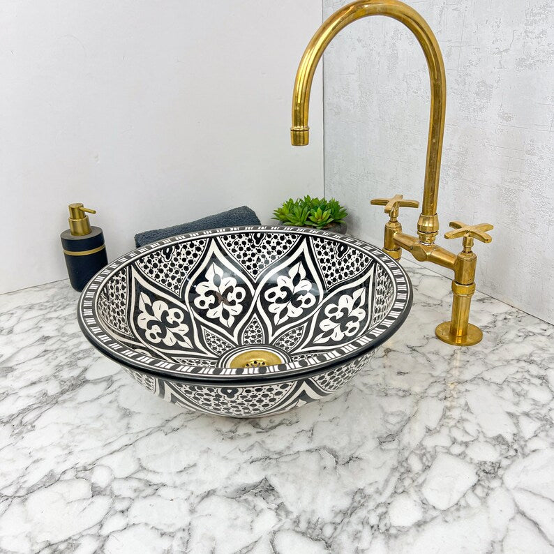 Vasque Marocaine en céramique style zellige marocain #76