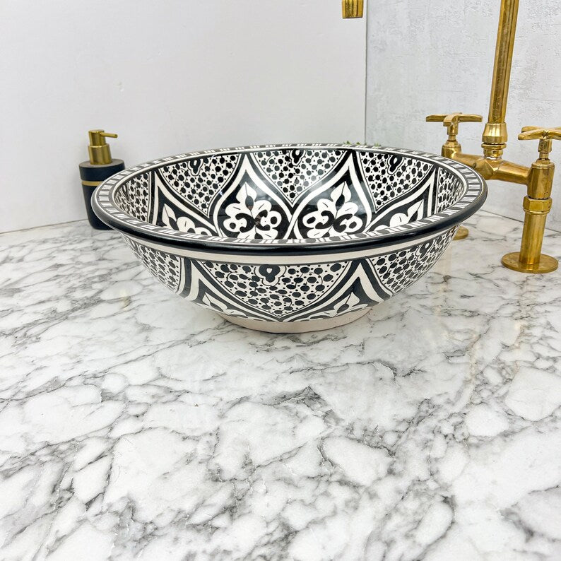 Vasque Marocaine en céramique style zellige marocain #76