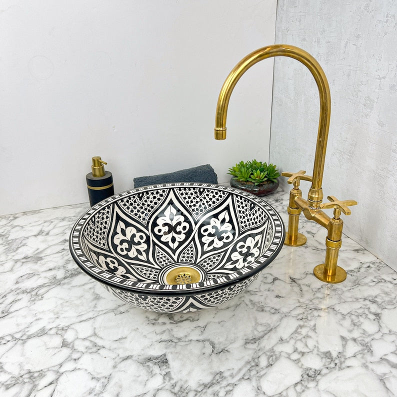Vasque Marocaine en céramique style zellige marocain #76