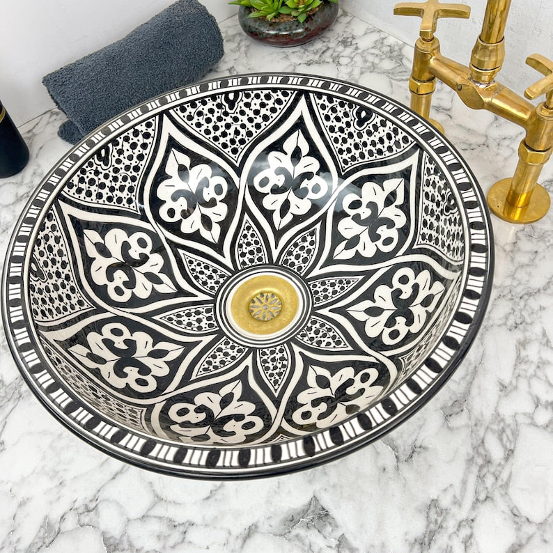 Vasque Marocaine en céramique style zellige marocain #76