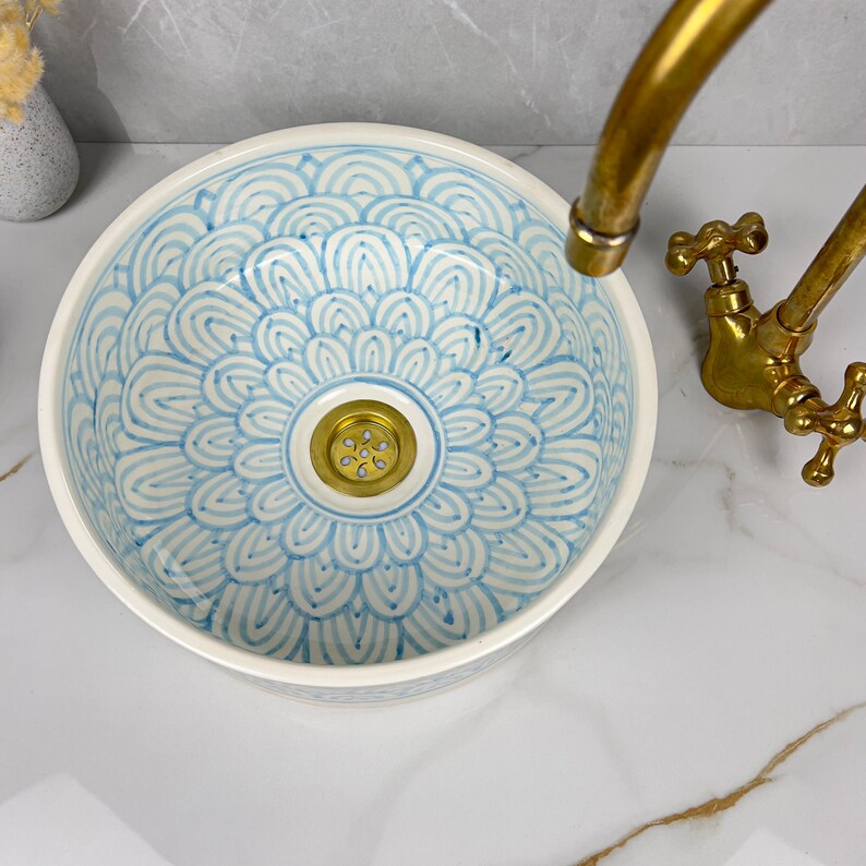 Marokkanisches Keramikwaschbecken im orientalischen Stil #265