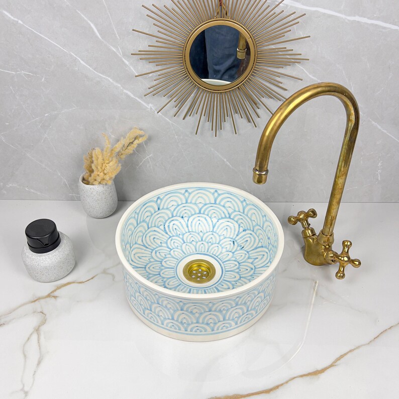 Marokkanisches Keramikwaschbecken im orientalischen Stil #265