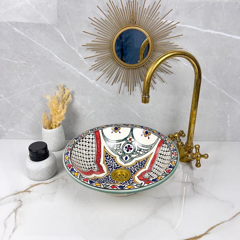 Marokkanisches Keramikwaschbecken im orientalischen Stil #288