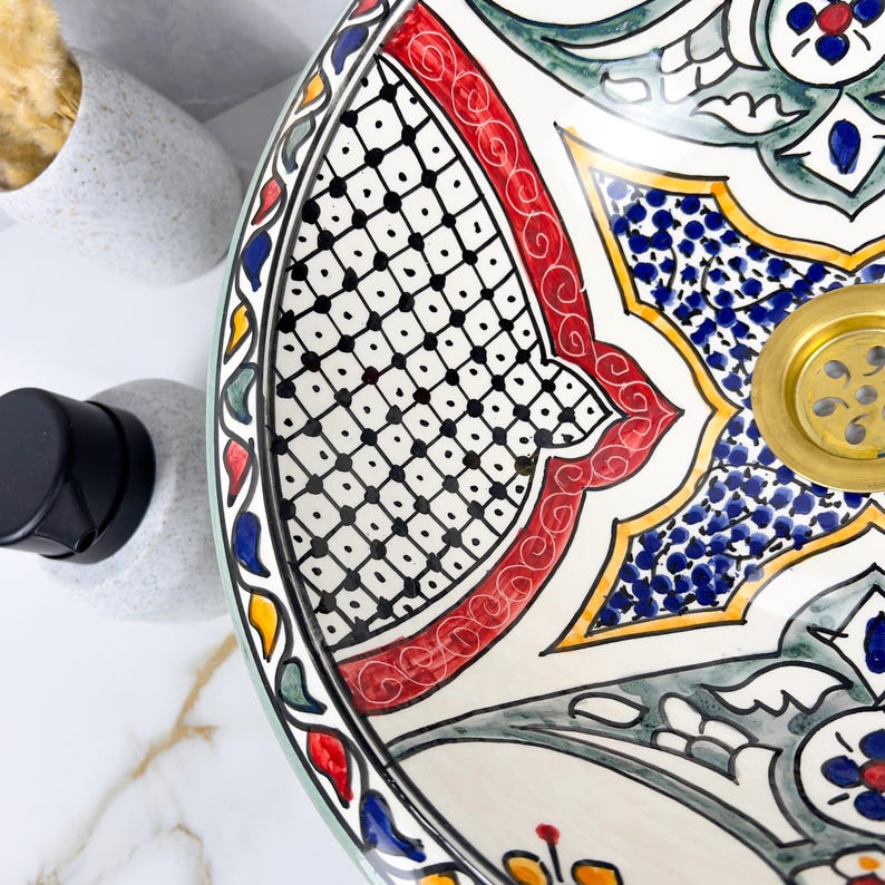 Marokkanisches Keramikwaschbecken im orientalischen Stil #288