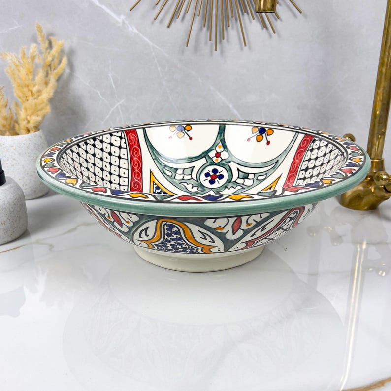 Marokkanisches Keramikwaschbecken im orientalischen Stil #288