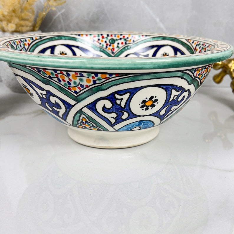 Marokkanisches Keramikwaschbecken im orientalischen Stil #264