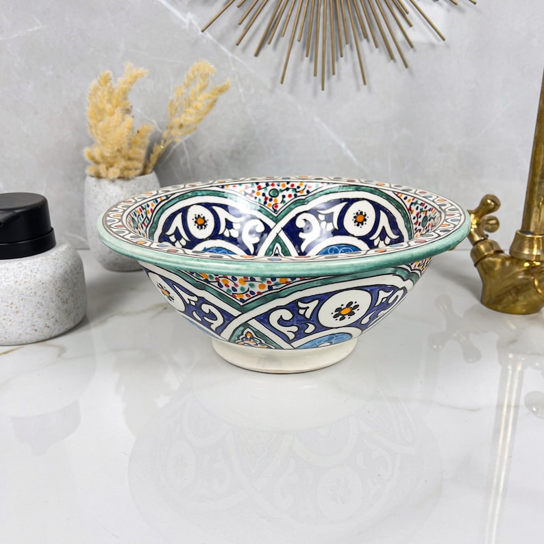 Marokkanisches Keramikwaschbecken im orientalischen Stil #264