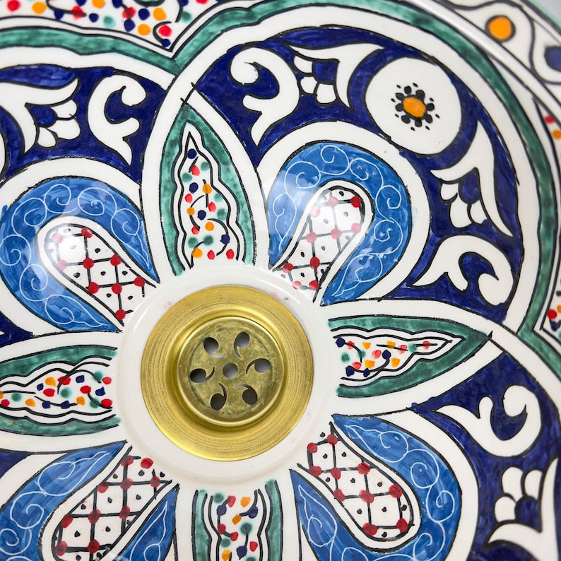Marokkanisches Keramikwaschbecken im orientalischen Stil #264
