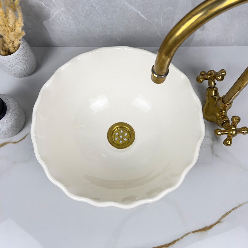 Marokkanisches Keramikwaschbecken im orientalischen Stil #262