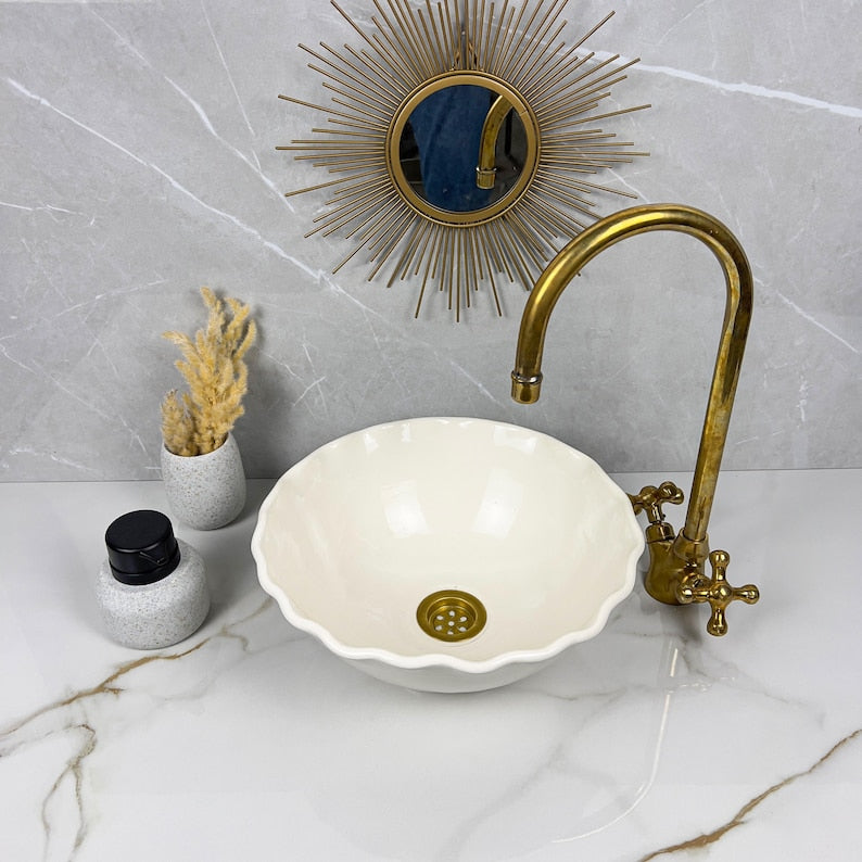 Marokkanisches Keramikwaschbecken im orientalischen Stil #262