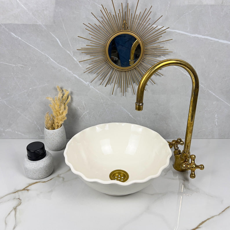 Marokkanisches Keramikwaschbecken im orientalischen Stil #262