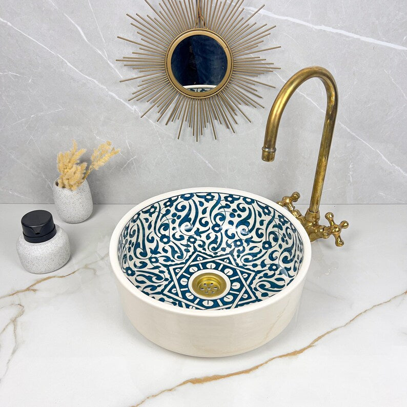 Marokkanisches Keramikwaschbecken im orientalischen Stil #278