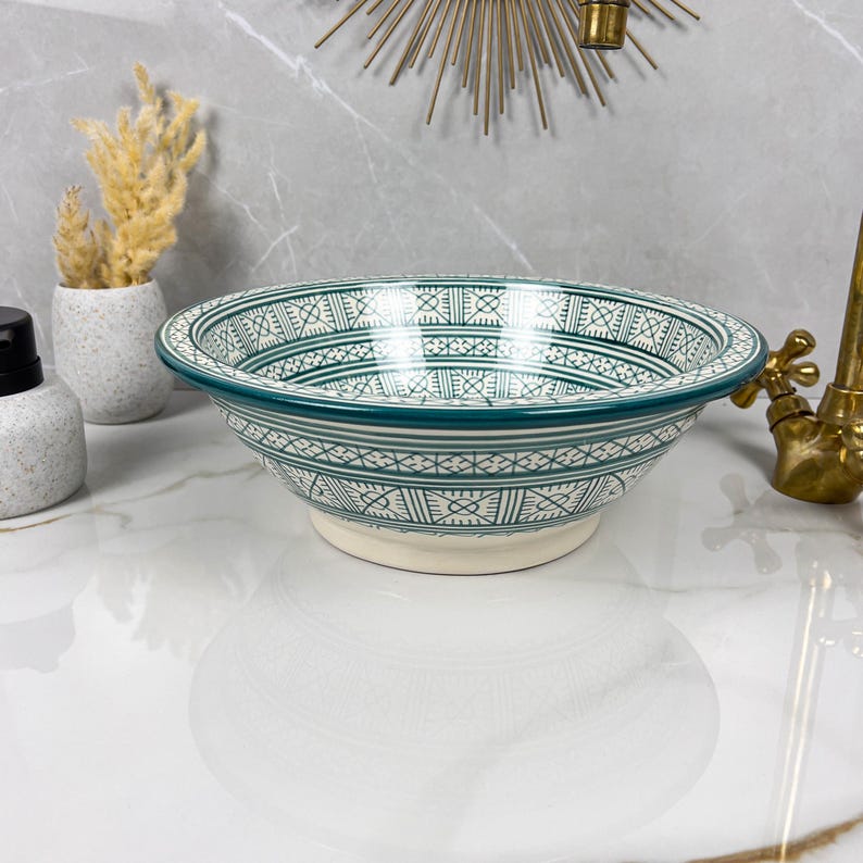 Marokkanisches Keramikwaschbecken im orientalischen Stil #290