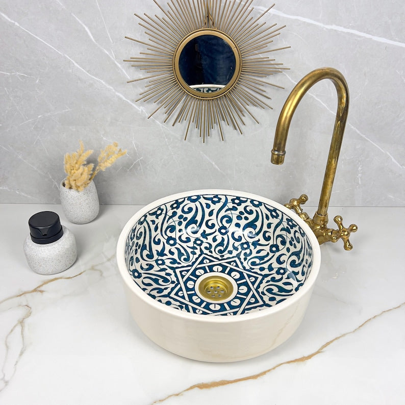 Marokkanisches Keramikwaschbecken im orientalischen Stil #278