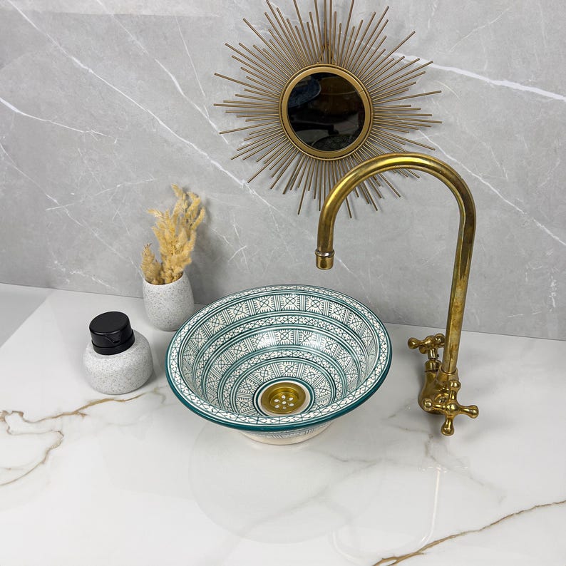 Marokkanisches Keramikwaschbecken im orientalischen Stil #290