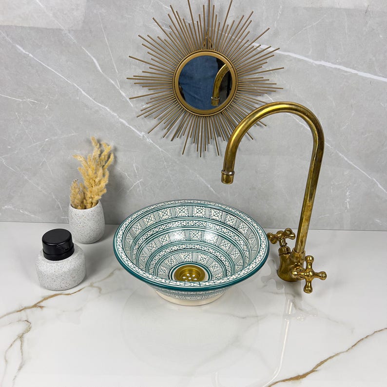 Marokkanisches Keramikwaschbecken im orientalischen Stil #290