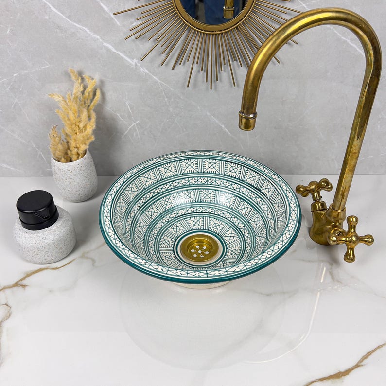 Marokkanisches Keramikwaschbecken im orientalischen Stil #290