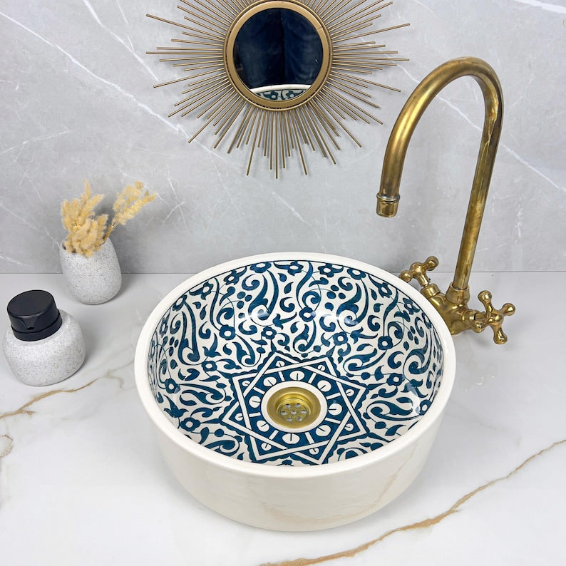 Marokkanisches Keramikwaschbecken im orientalischen Stil #278