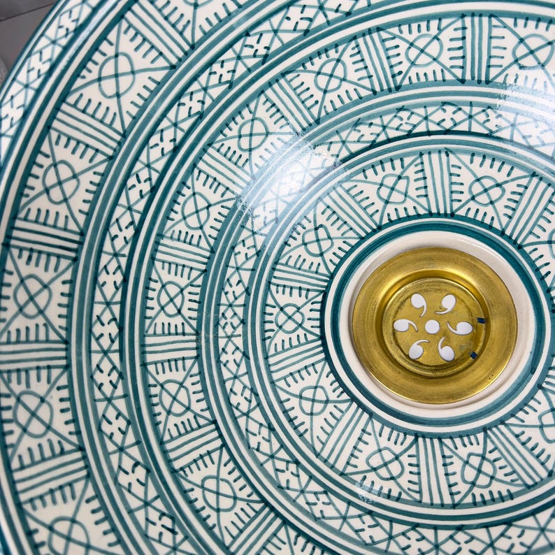 Marokkanisches Keramikwaschbecken im orientalischen Stil #290