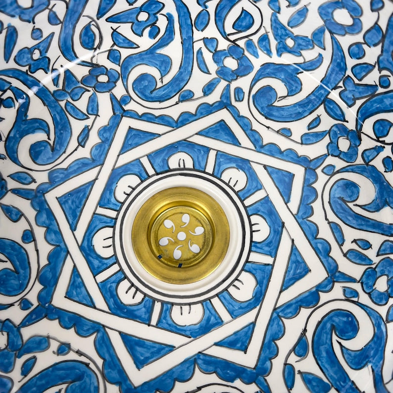 Marokkanisches Keramikwaschbecken im orientalischen Stil #294