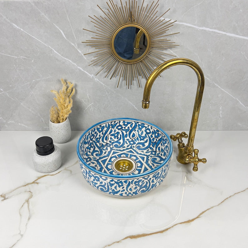 Marokkanisches Keramikwaschbecken im orientalischen Stil #294