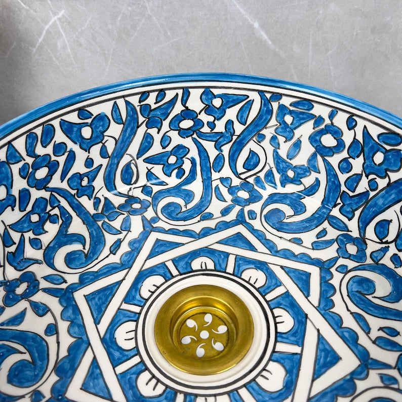 Marokkanisches Keramikwaschbecken im orientalischen Stil #294