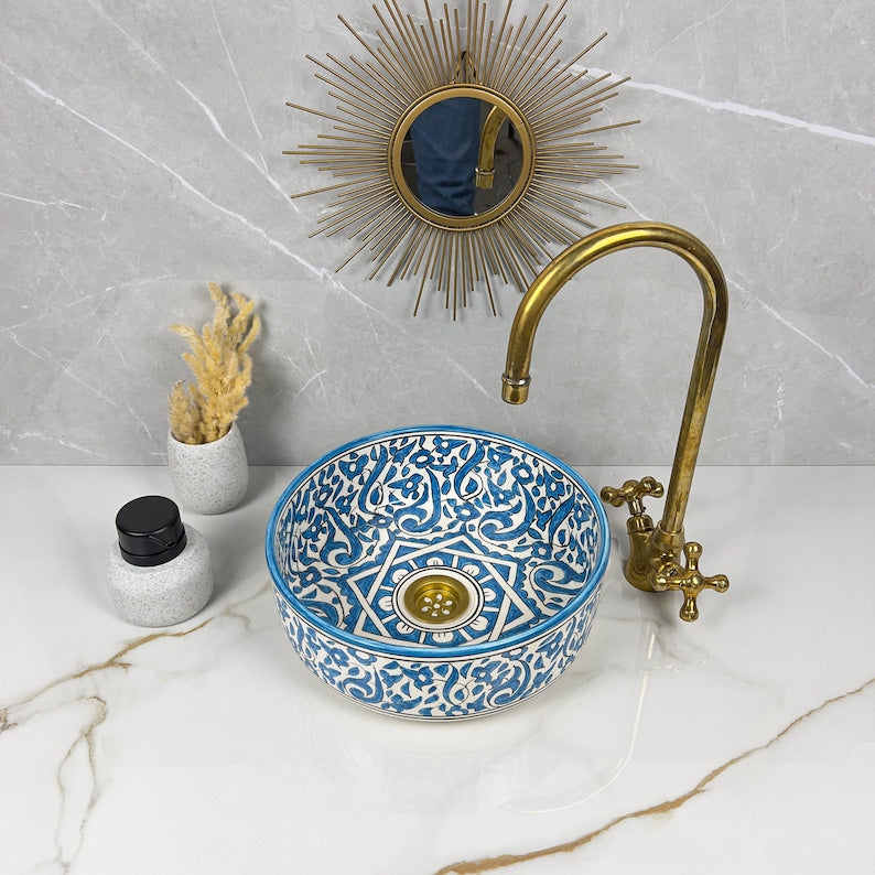 Marokkanisches Keramikwaschbecken im orientalischen Stil #294