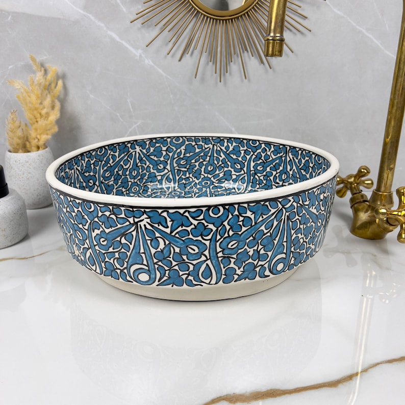 Marokkanisches Keramikwaschbecken im orientalischen Stil #242