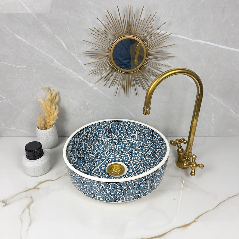 Marokkanisches Keramikwaschbecken im orientalischen Stil #242