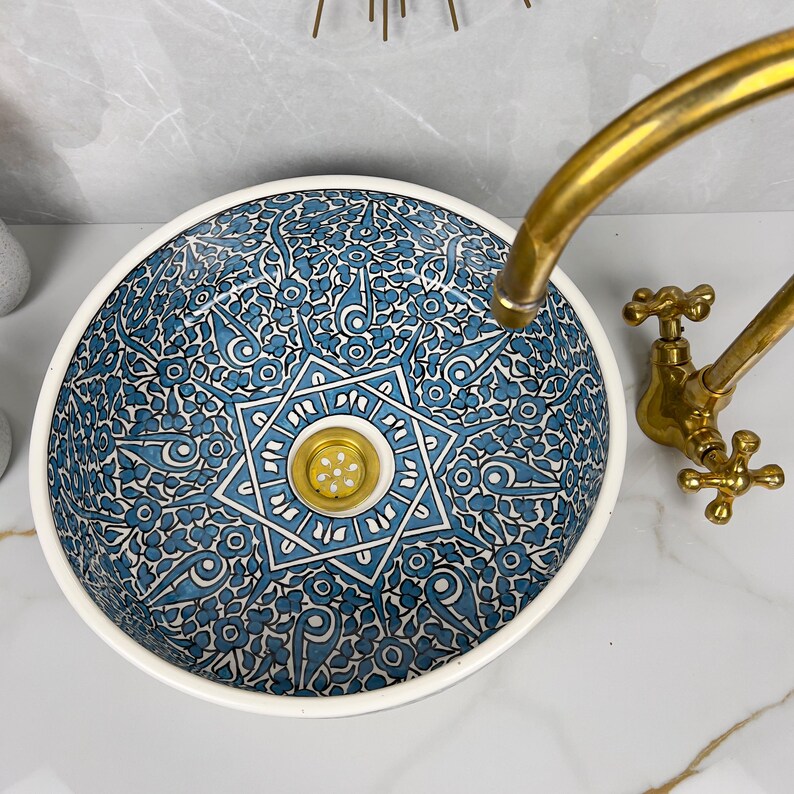 Marokkanisches Keramikwaschbecken im orientalischen Stil #242