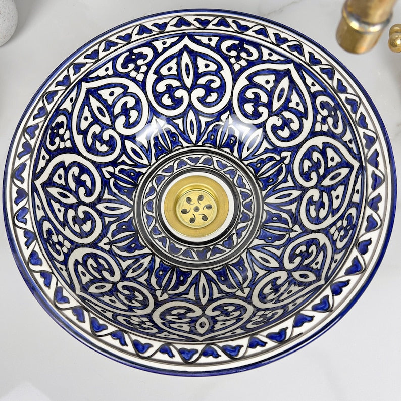 Marokkanisches Keramikwaschbecken im orientalischen Stil #258