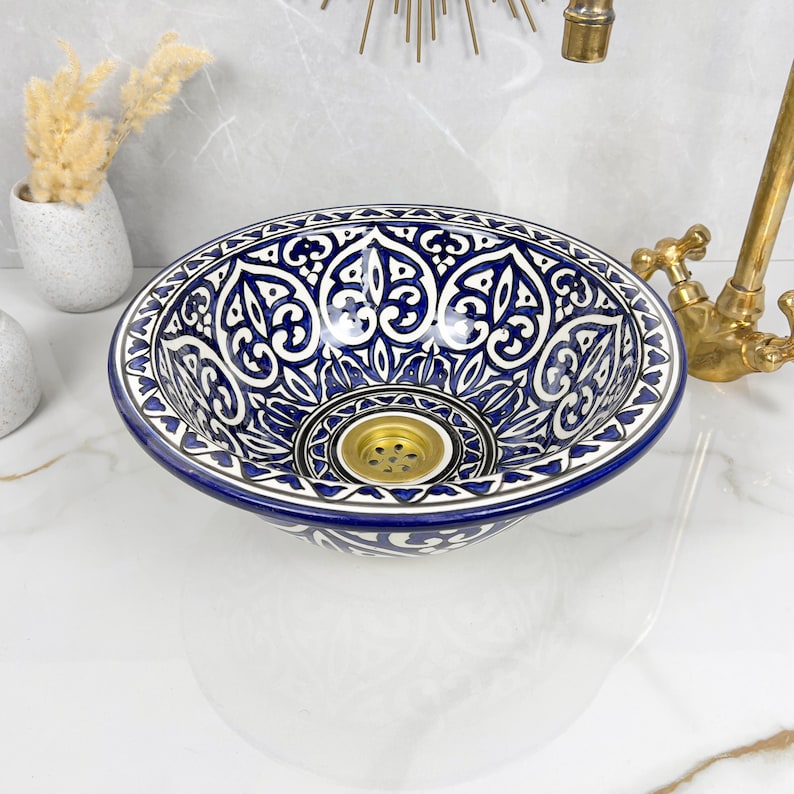 Marokkanisches Keramikwaschbecken im orientalischen Stil #258