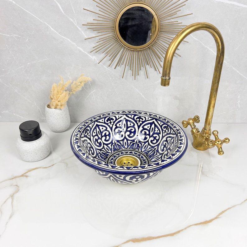 Marokkanisches Keramikwaschbecken im orientalischen Stil #258