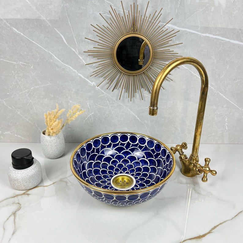 Königliches marokkanisches Becken – 14 Karat Goldrand Nr. 226