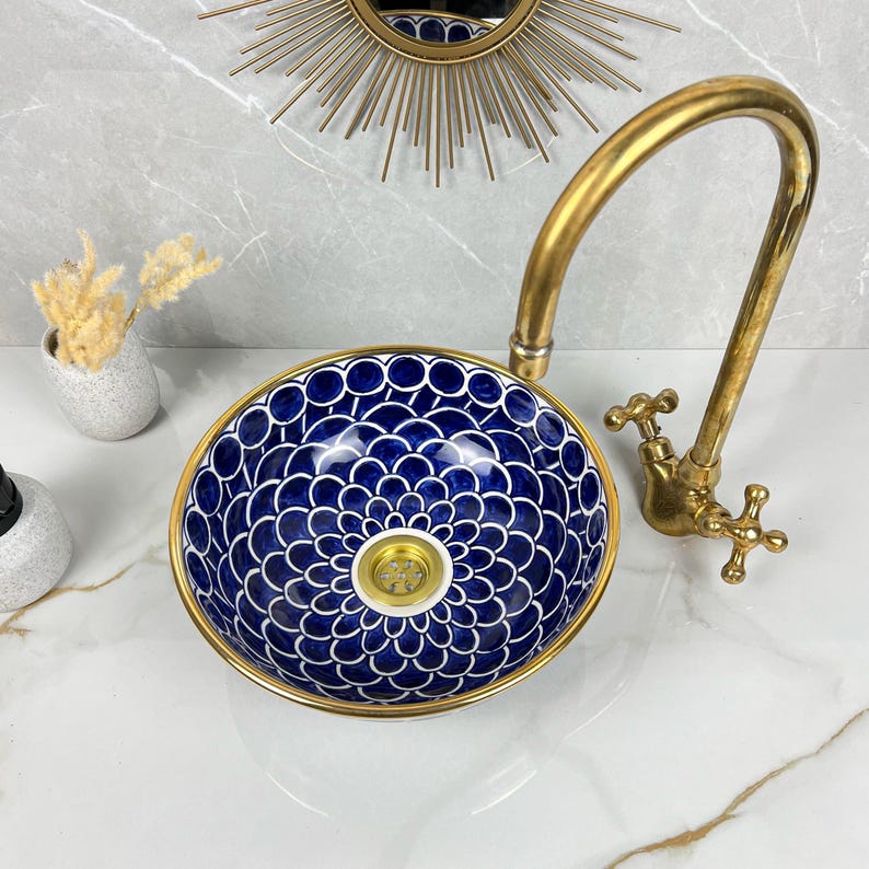 Königliches marokkanisches Becken – 14 Karat Goldrand Nr. 226