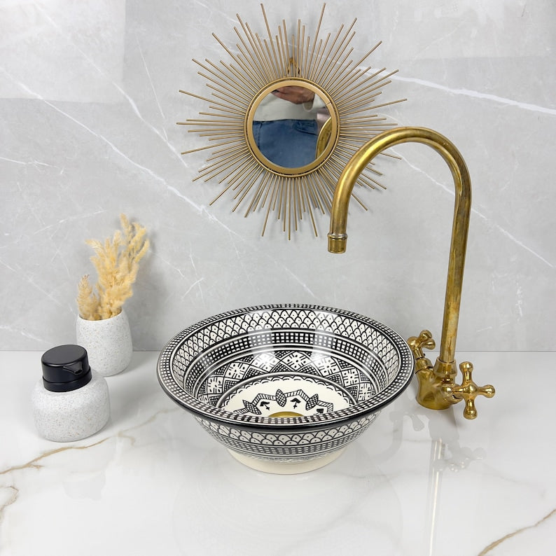 Marokkanisches Keramikwaschbecken im orientalischen Stil #287