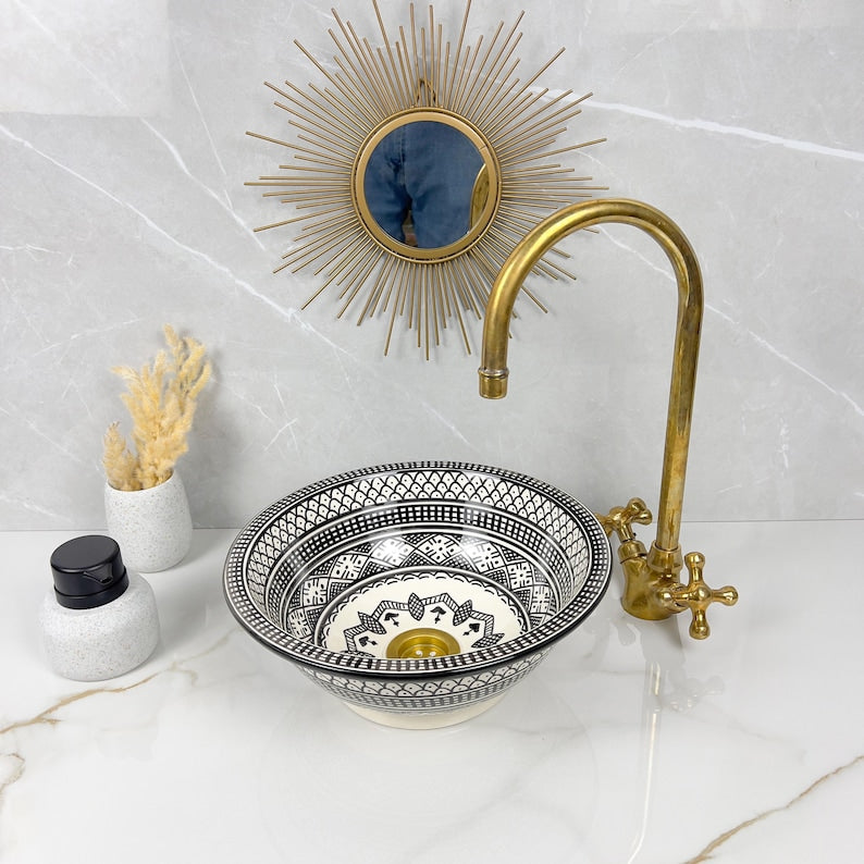 Marokkanisches Keramikwaschbecken im orientalischen Stil #287