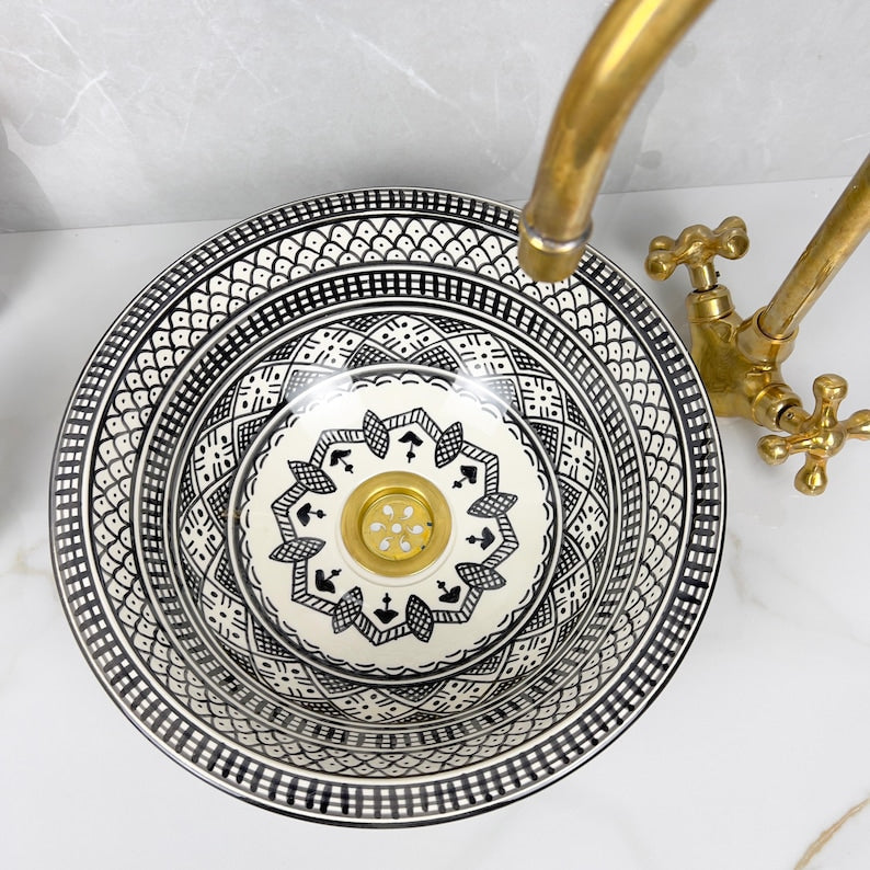 Marokkanisches Keramikwaschbecken im orientalischen Stil #287